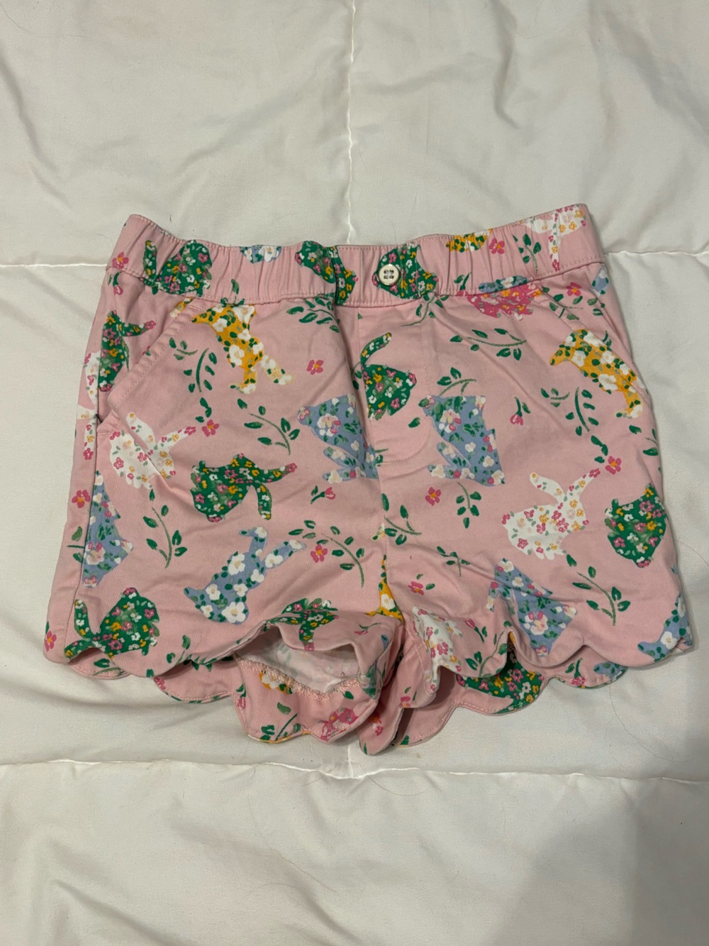 crown & ivy Pink Floral Bunny Print Shorts